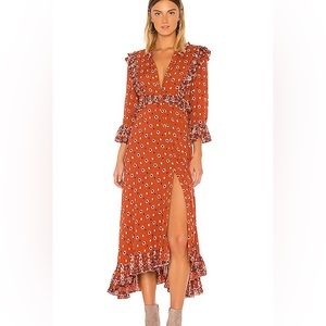 FREE PEOPLE CALICO SKIES MIDI DRESS